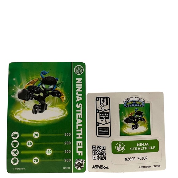 Skylanders Swap Force Ninja Stealth Elf Figure with Card +‎ Sticker - Picture 2 of 7
